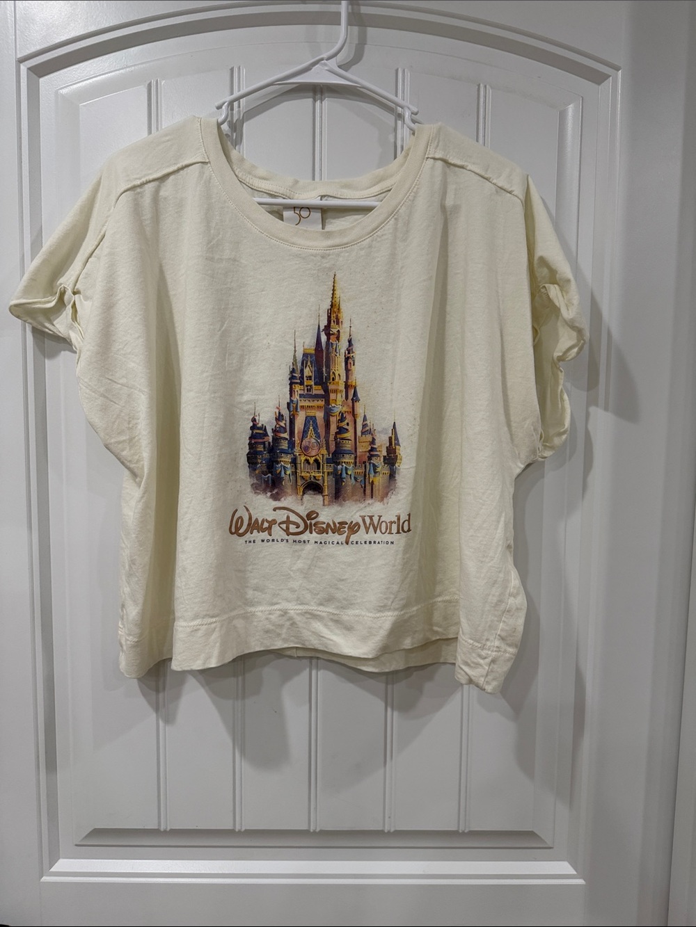NWOT Disney Cream Short Sleeve Tee with 50 Anniversary
